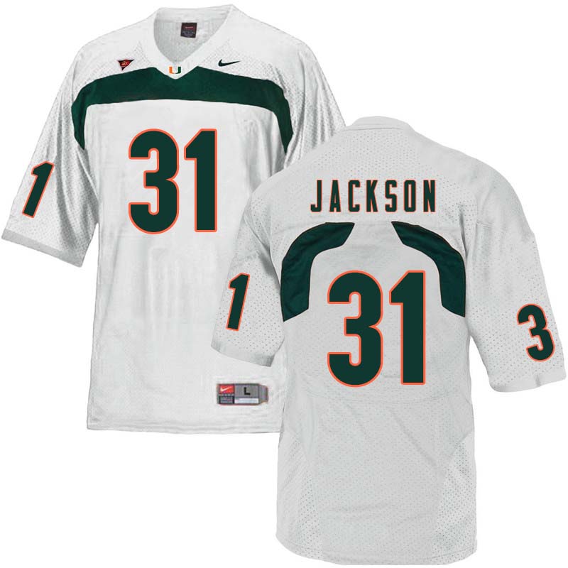 Nike Miami Hurricanes #31 Demetrius Jackson College Football Jerseys Sale-White